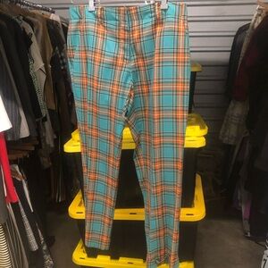 Plaid Women’s Pants - Blue and Orange